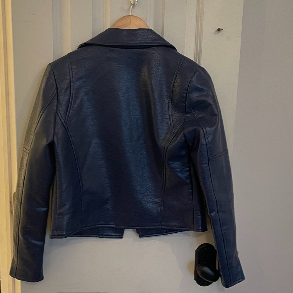 Blue Leather Jacket - Picture 2 of 3